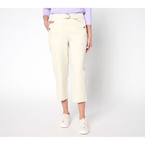 Anybody Women's Pants Sz L Tall All-Stretch Twill Tapered Faux White A683191